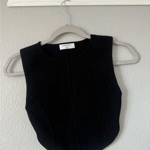 Aritzia sleeveless black crop top